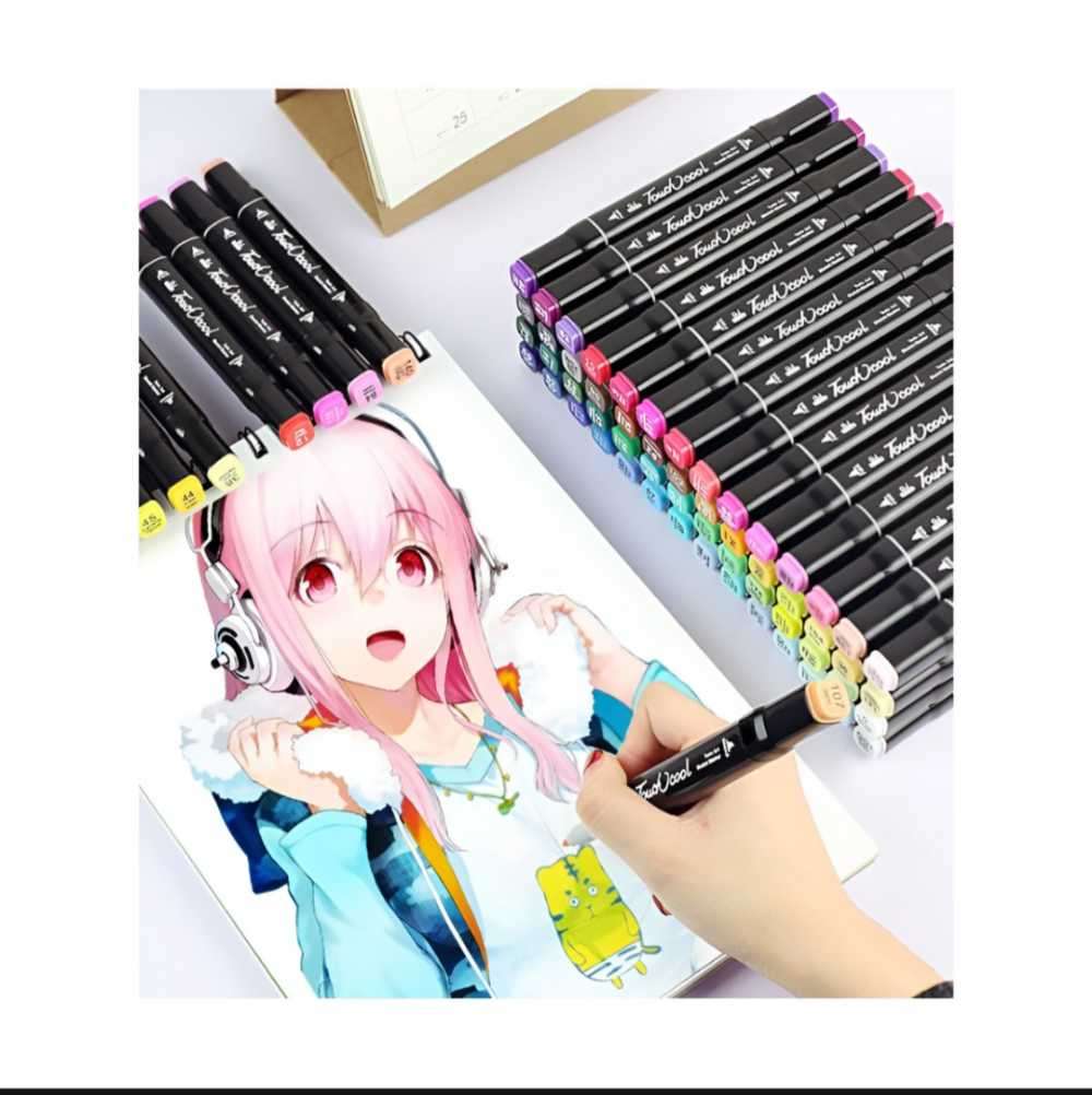 80-Piece Multi-Colored Portable Marker Pen Set with Carrying Bag