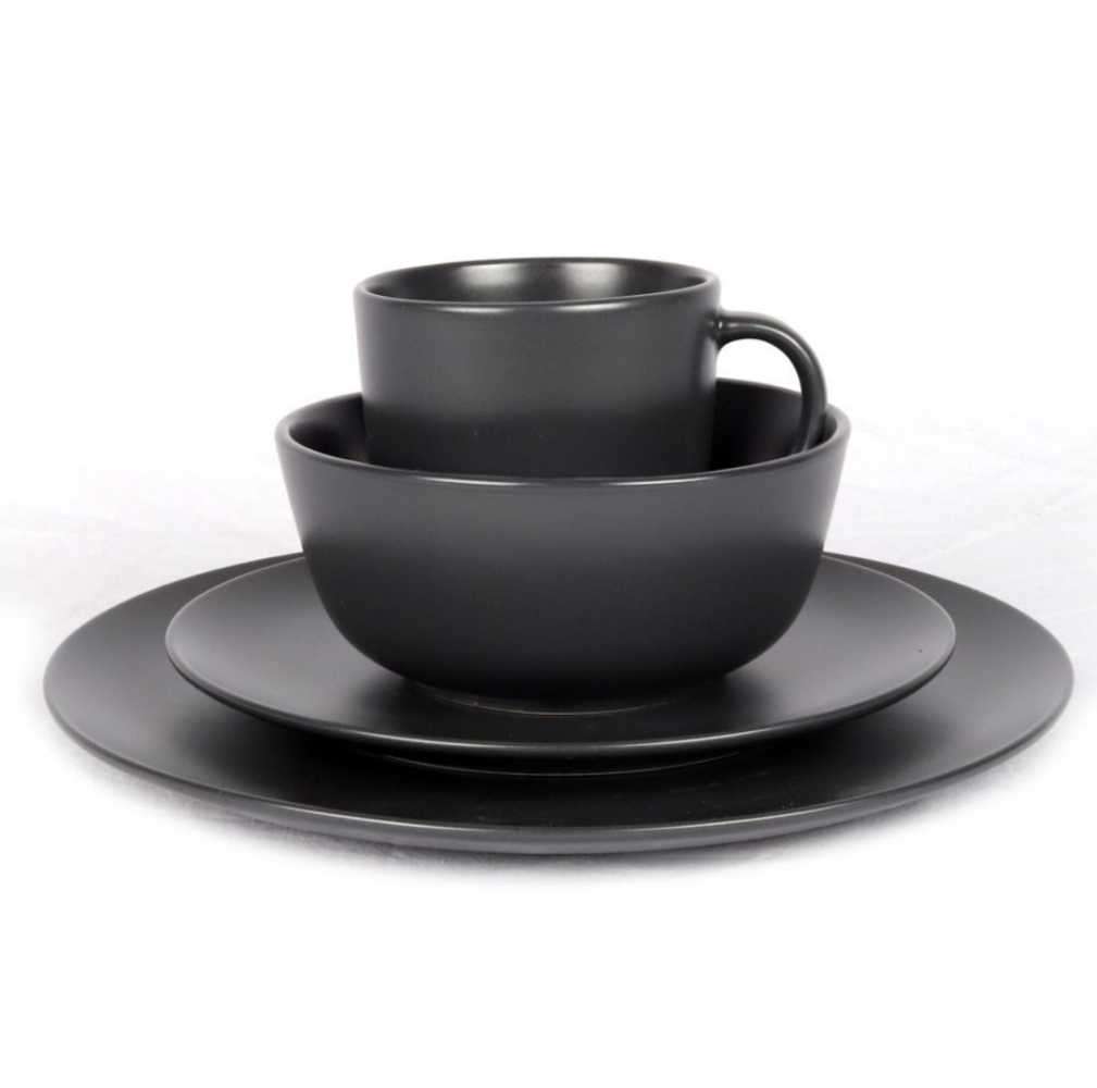 15 Piece Stoneware Dinner Set - Charcoal