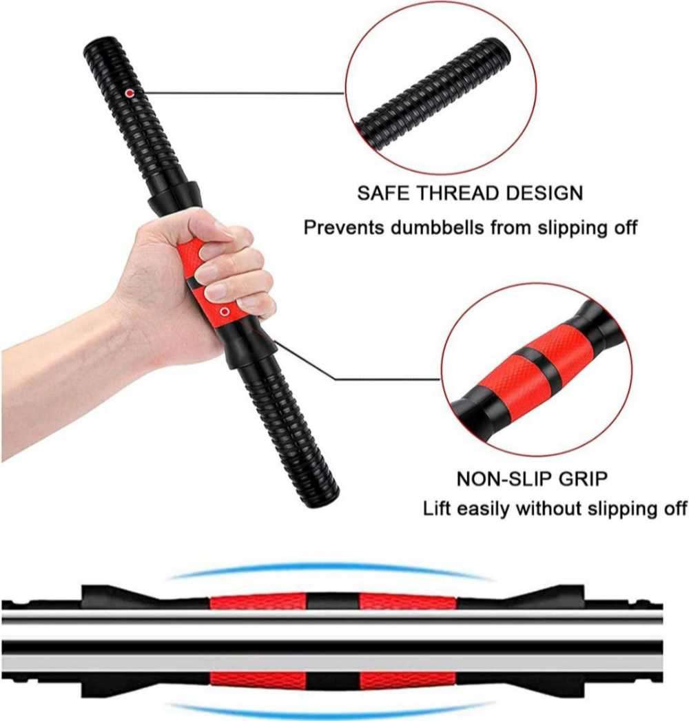 20kg Adjustable Dumbbell and Barbell Weights Set for Gym