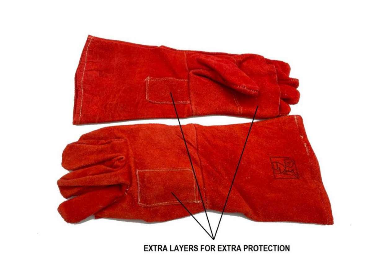 Long Leather Braai Gloves - Welders Heat Resistant Gloves