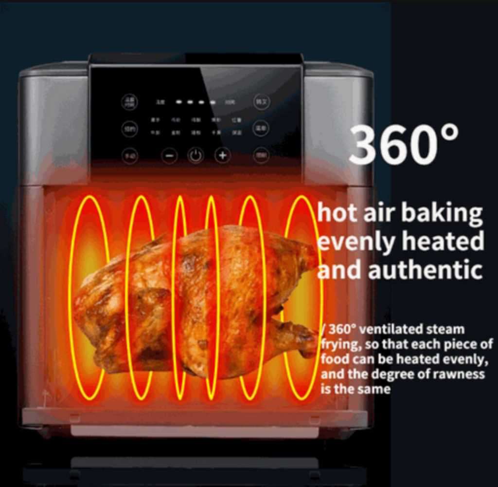 Black 15 L Technology Air Fryer Oven Multifunction Electric Air Fryer