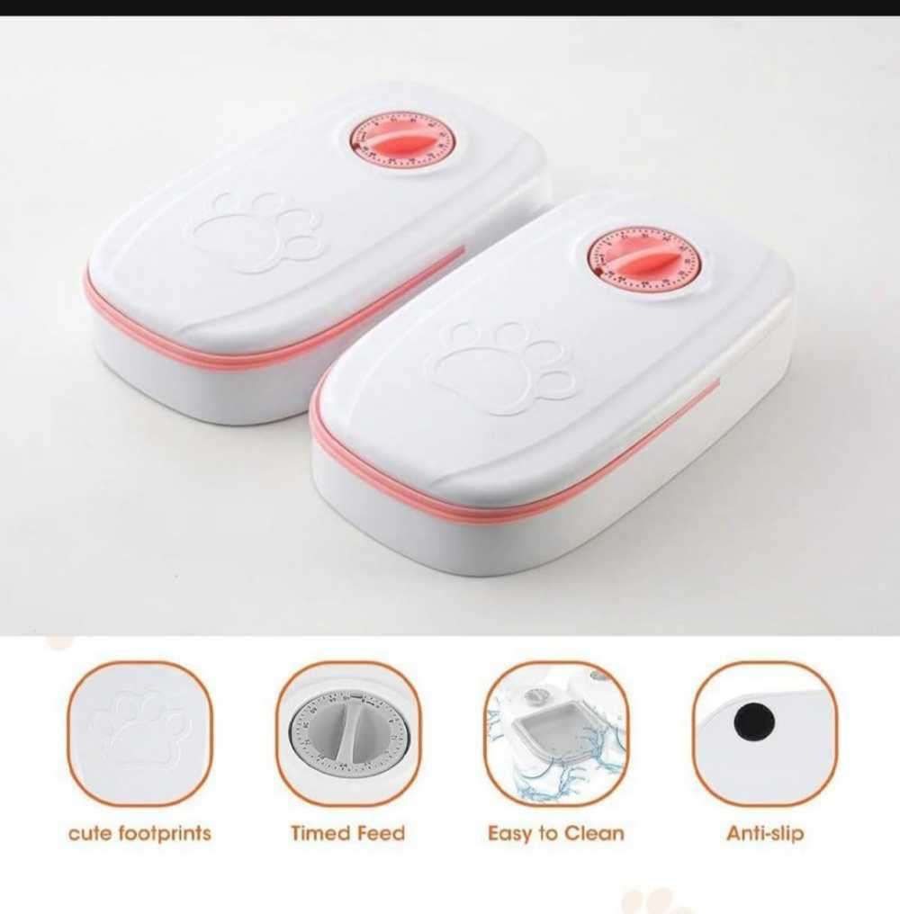 Automatic Timing Pet Feeder 350ml For Multiple Dogs & Cats