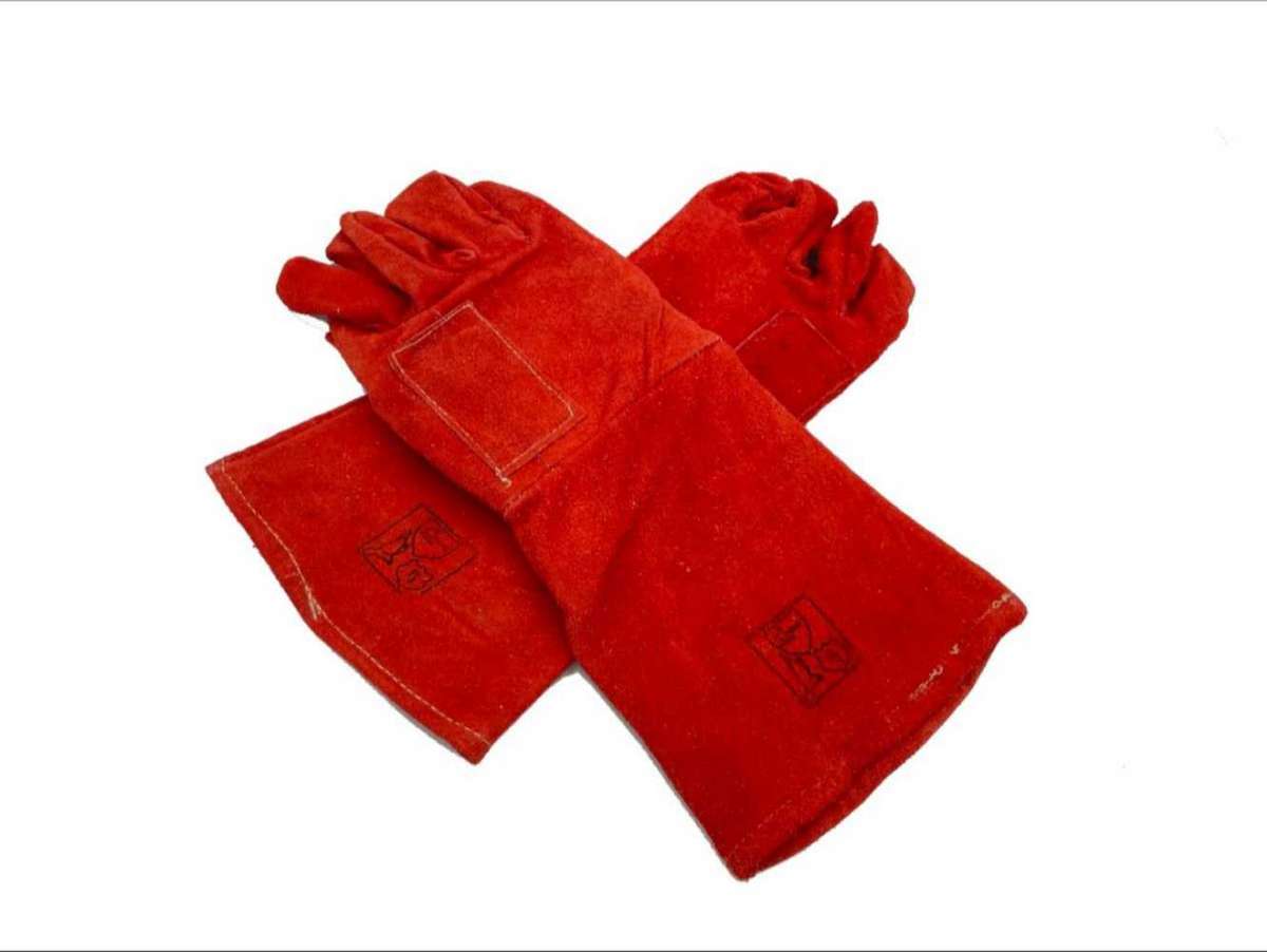 Long Leather Braai Gloves - Welders Heat Resistant Gloves
