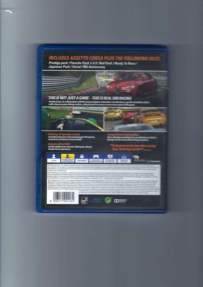 PlayStation 4: Assetto Corsa - Includes all updates & 8 DLC packs