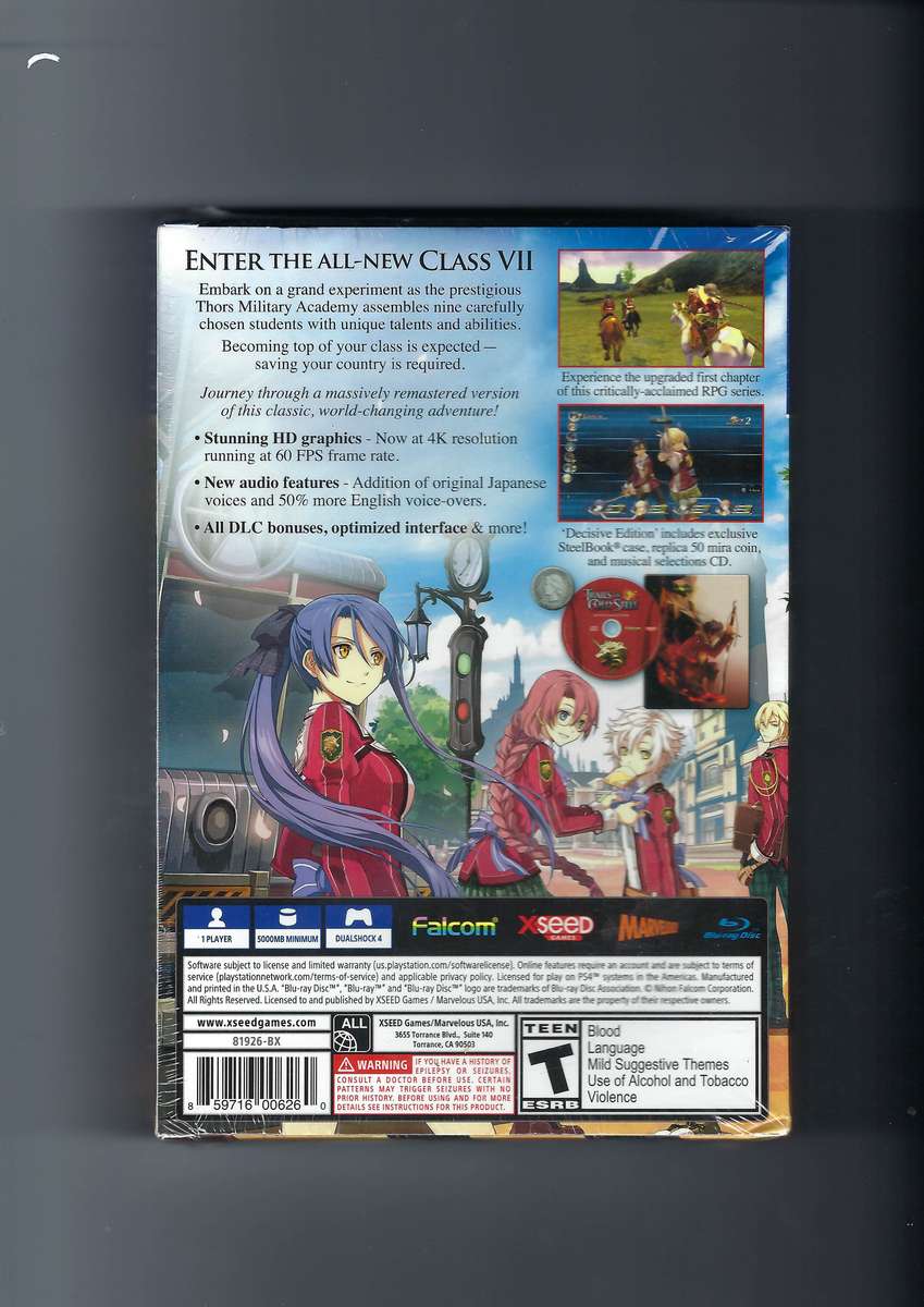 PlayStation 4: The Legend of Heroes: Trails of cold steel