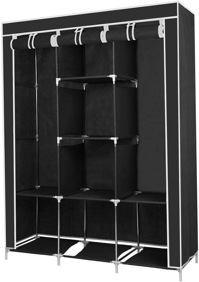 Portable Closet Wardrobe for Bedroom Clothes Storage with Dustproof Cover
