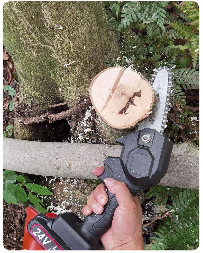 24V Mini Electric Chainsaw Rechargeable Lithium Battery Portable Electric Saw  mini handheld lithium