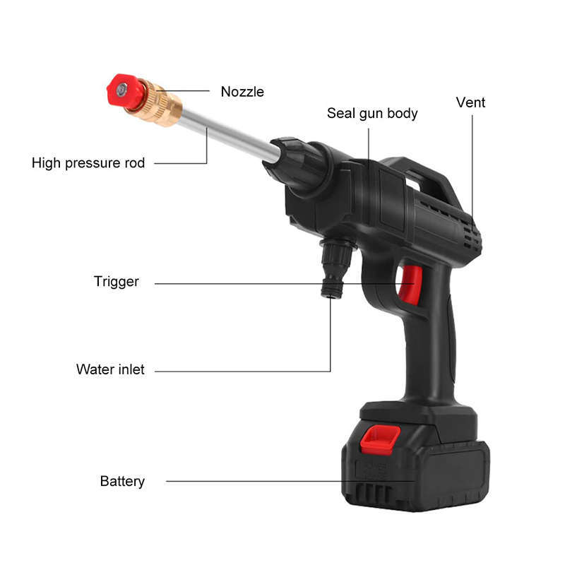 High-pressure Water Car Wash Gun Rechargeable   Convenient rechargeable high-pressure water car wash