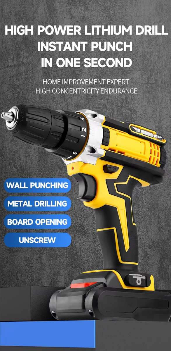Tools cordless electric impact drill Multi-functional Household Cordless Drills & Screwdriver Impact
