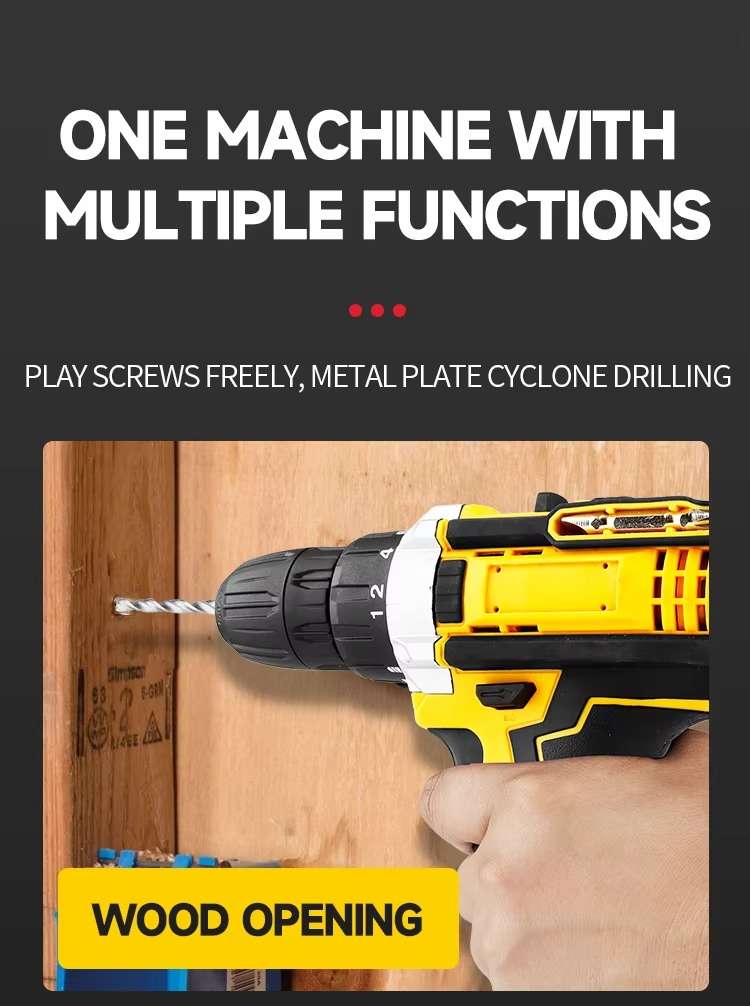 Tools cordless electric impact drill Multi-functional Household Cordless Drills & Screwdriver Impact