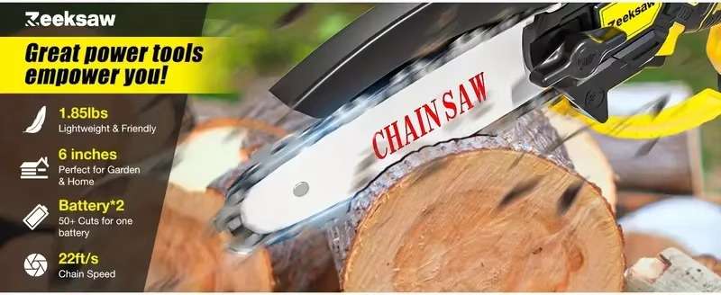 chainsaw 6Inch Rechargeable Battery Operated Chain Saw Electric Cordless Mini Handheld Chainsaws
