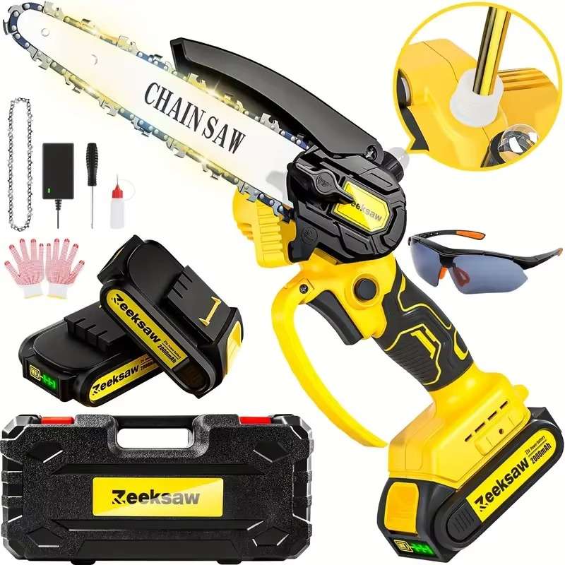 chainsaw 6Inch Rechargeable Battery Operated Chain Saw Electric Cordless Mini Handheld Chainsaws