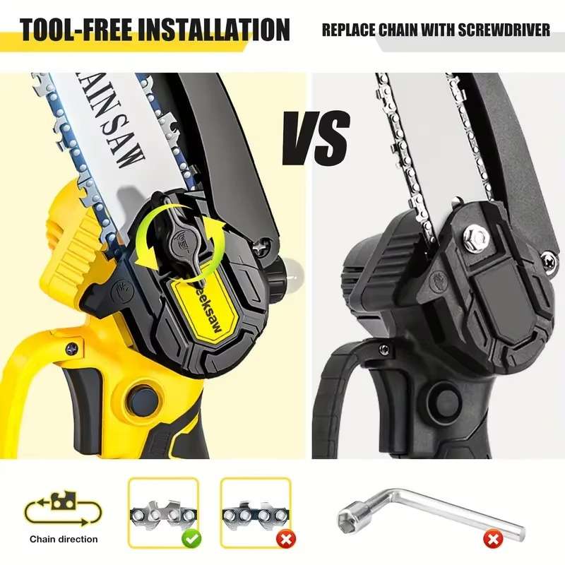 chainsaw 6Inch Rechargeable Battery Operated Chain Saw Electric Cordless Mini Handheld Chainsaws