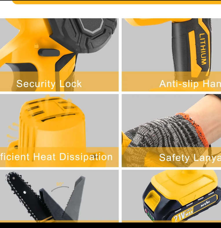 chainsaw 6Inch Rechargeable Battery Operated Chain Saw Electric Cordless Mini Handheld Chainsaws