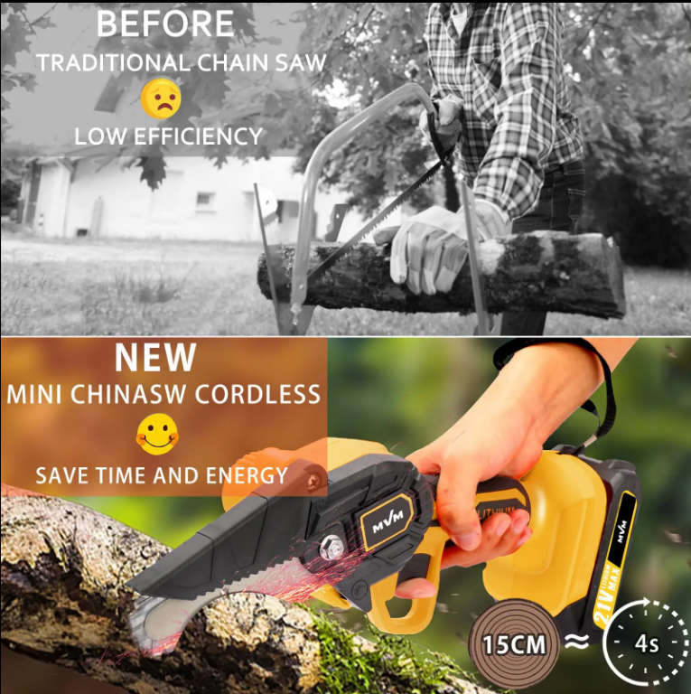 chainsaw 6Inch Rechargeable Battery Operated Chain Saw Electric Cordless Mini Handheld Chainsaws