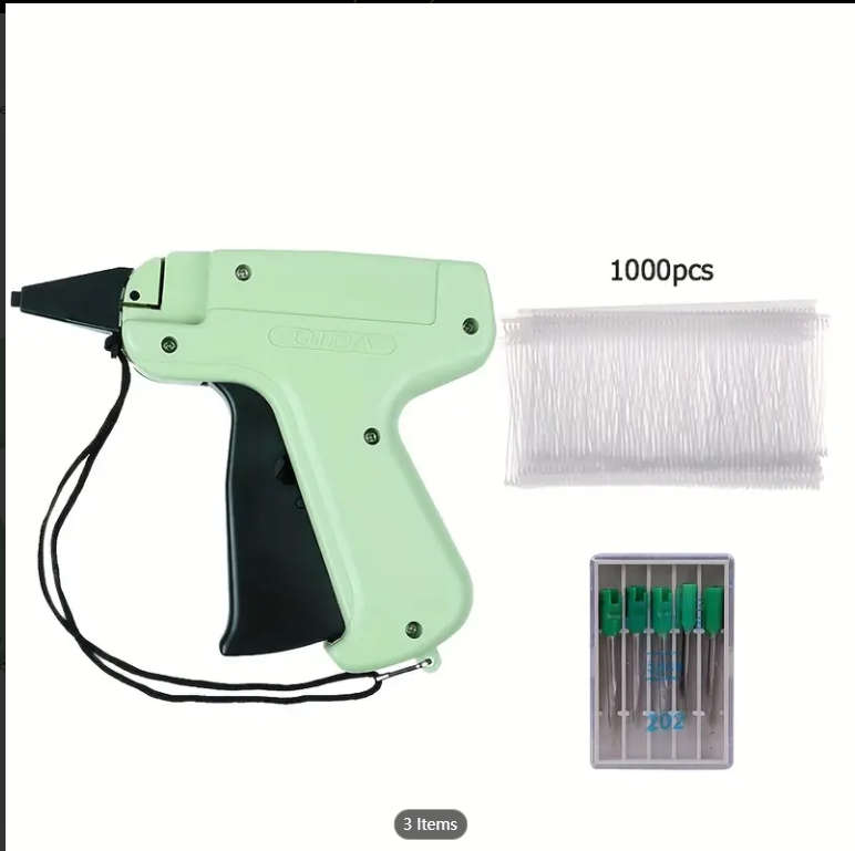 1set Tagging Gun Clothes Retail Price Label Standard Tag Attacher Set  5 Needles 1000pcs Barbs