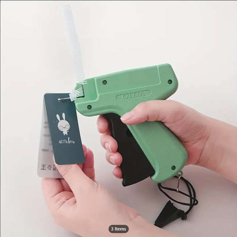 1set Tagging Gun Clothes Retail Price Label Standard Tag Attacher Set  5 Needles 1000pcs Barbs