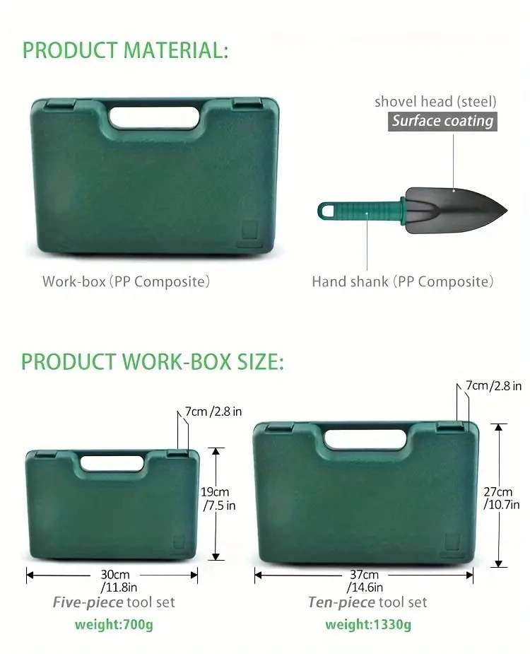 Garden Tools Shovel, Flower Tool Set, 10 Sets Of Flower Tools, Stainless Steel Flower Shovel