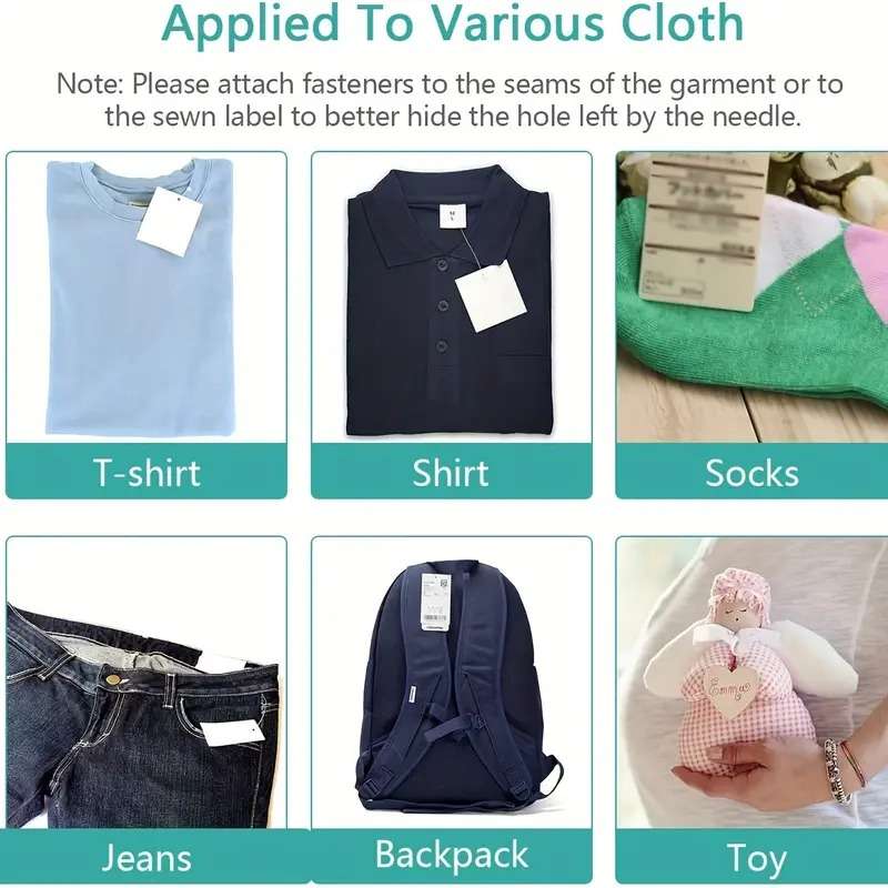 1set Tagging Gun Clothes Retail Price Label Standard Tag Attacher Set  5 Needles 1000pcs Barbs