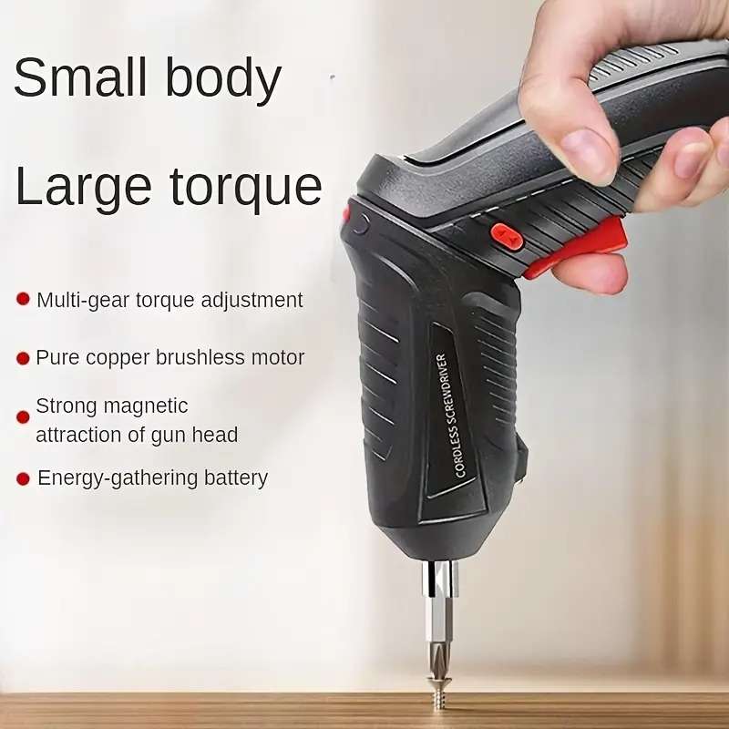 Cordless Electric Drill  Screwdriver Multi-Head, Dual-Purpose Rechargeable Lithium Battery