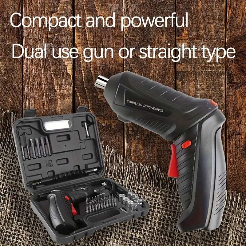 Cordless Electric Drill  Screwdriver Multi-Head, Dual-Purpose Rechargeable Lithium Battery
