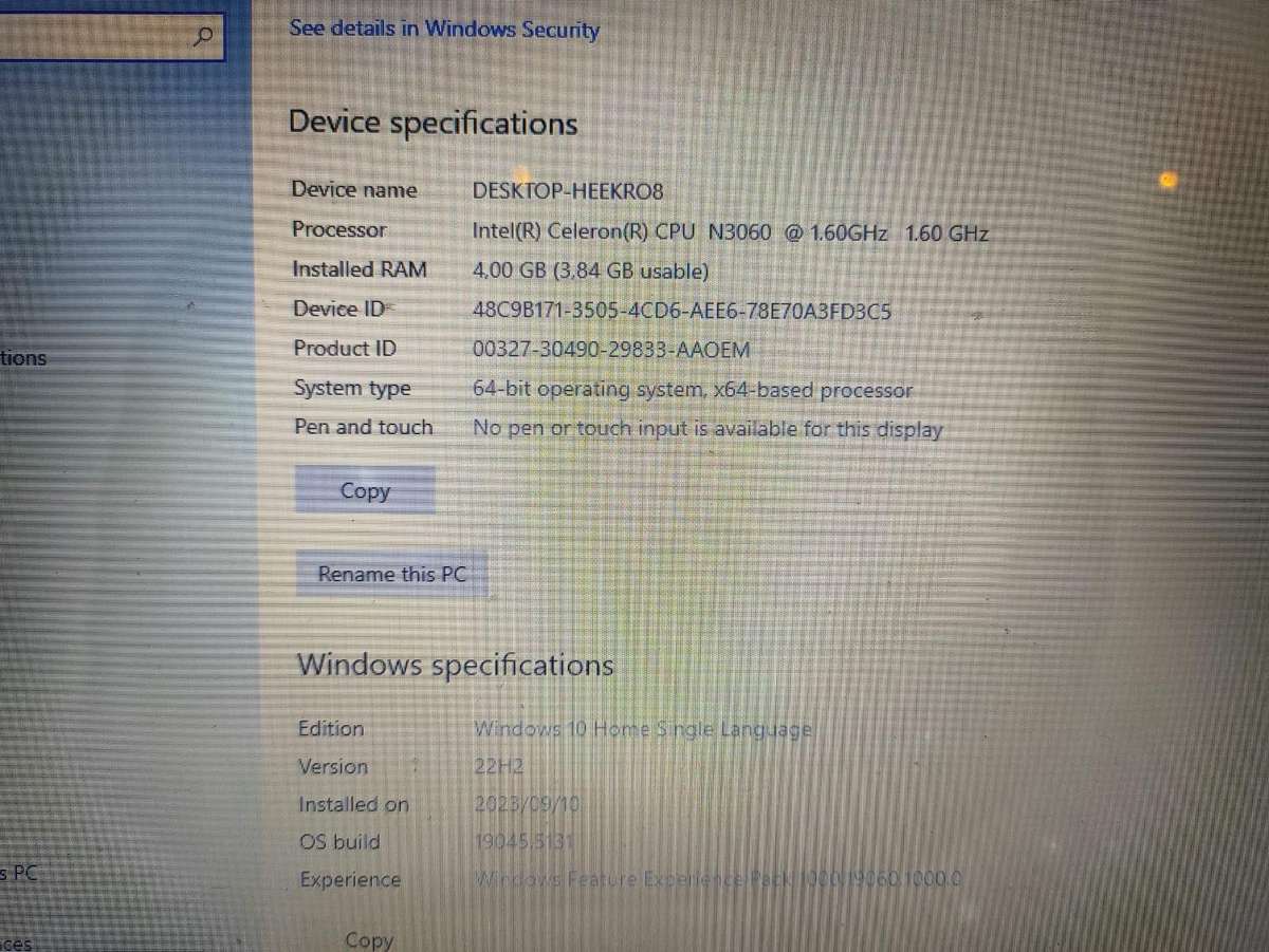 Acer Aspire Intel Celeron Processor 15.6" Display 4GB RAM 500GB HDD WINDOWS 10