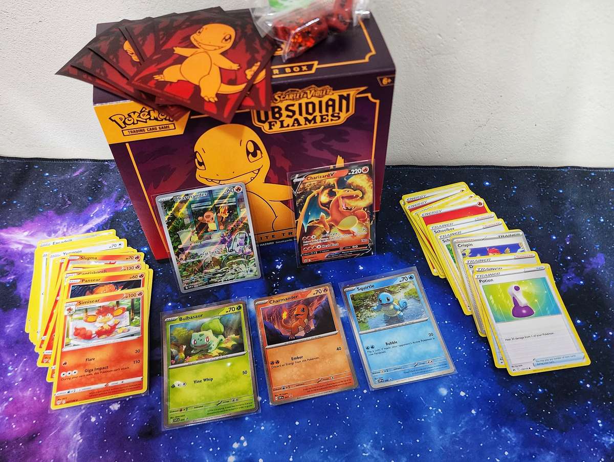 Pokemon Bundle - "Grumpy" Charmander, Charizard V, Pokemon 151 Poster Collection Promos and More