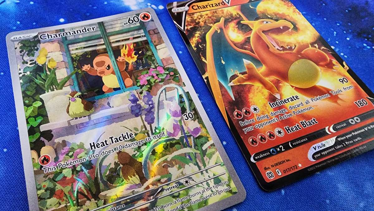 Pokemon Bundle - "Grumpy" Charmander, Charizard V, Pokemon 151 Poster Collection Promos and More