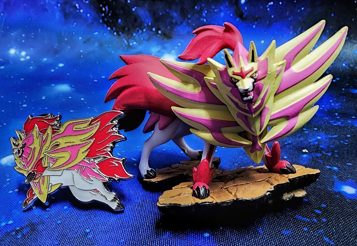 Pokemon TCG Card & Zamazenta Collector's Bundle - Cards, Tin, Figurine, Pin, Sleeves