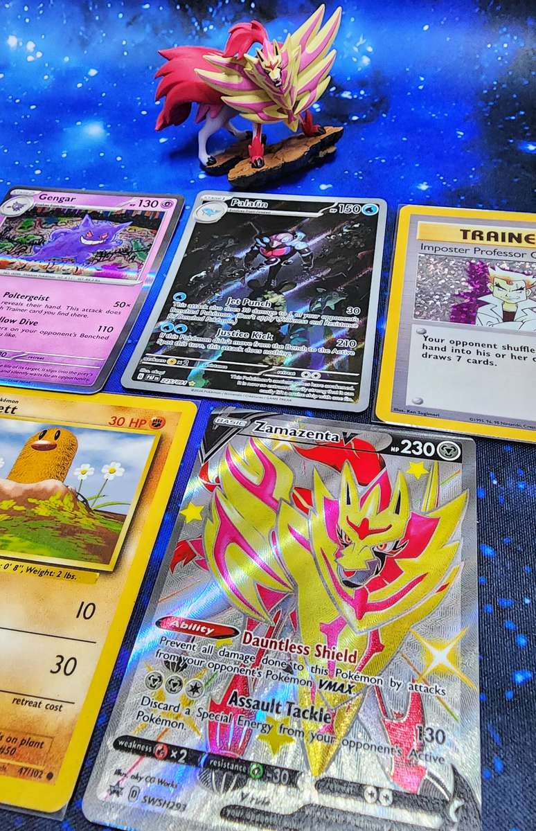 Pokemon TCG Card & Zamazenta Collector's Bundle - Cards, Tin, Figurine, Pin, Sleeves