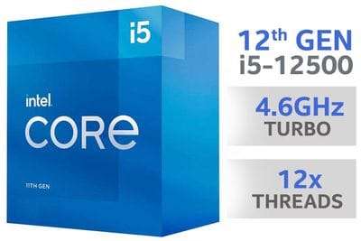 Intel® Core i5-12500 12th Gen Processor, Speed @ 3.0GHz boost up to 4.60GHz, LGA1700 socket