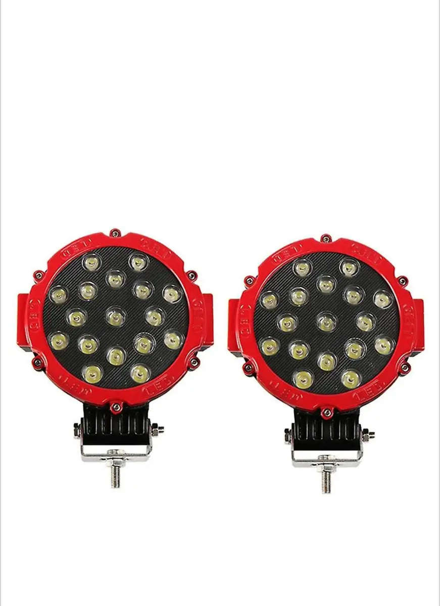 2 Pack 7inch LED Offroad Pod Lights Bar 51W Spot Bumper Driving Lamp Headlight