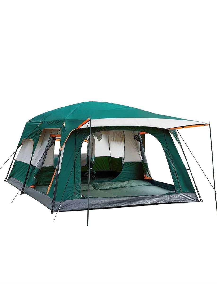 Camping Tent, 2 Rooms, Extra Space, Windproof, Rainproof, Outdoor