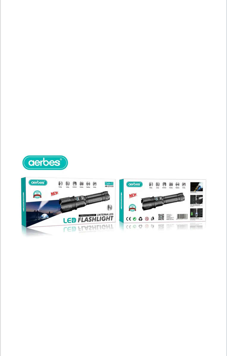 Aerbes AB-Z1133 LED Flashlight 1500LM 12000Mah Battery