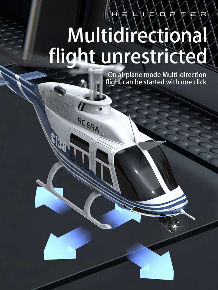 RC-ERA C-138 Bell 206 Pro Gyro Stabilised - RTF Helicopter (Red)