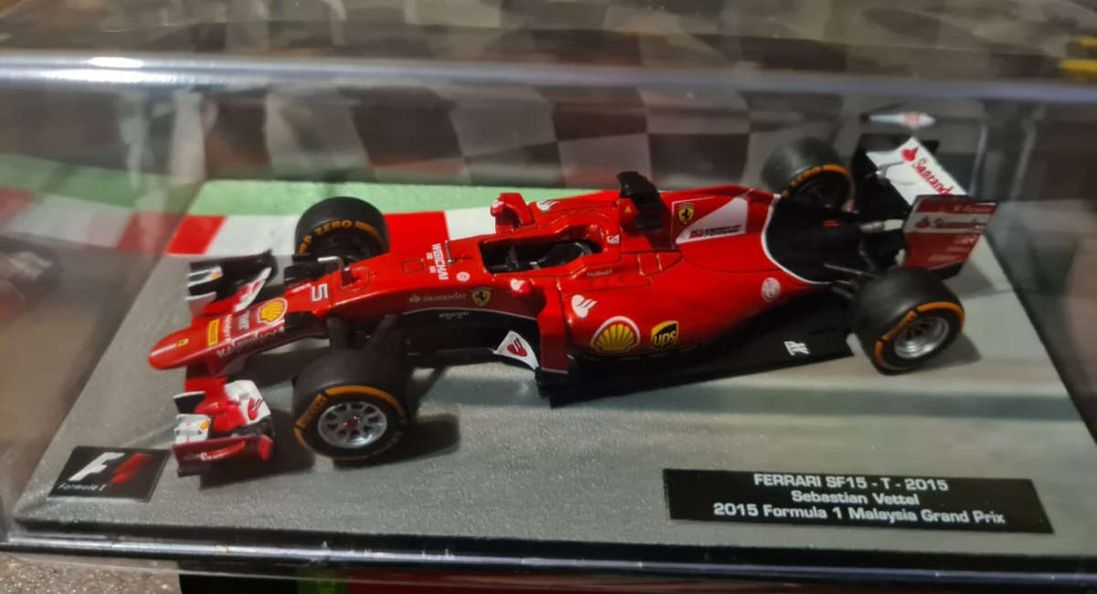 Model of the Ferrari SF15-T Formula 1 car driven by Sebastian Vettel during the 2015 season.