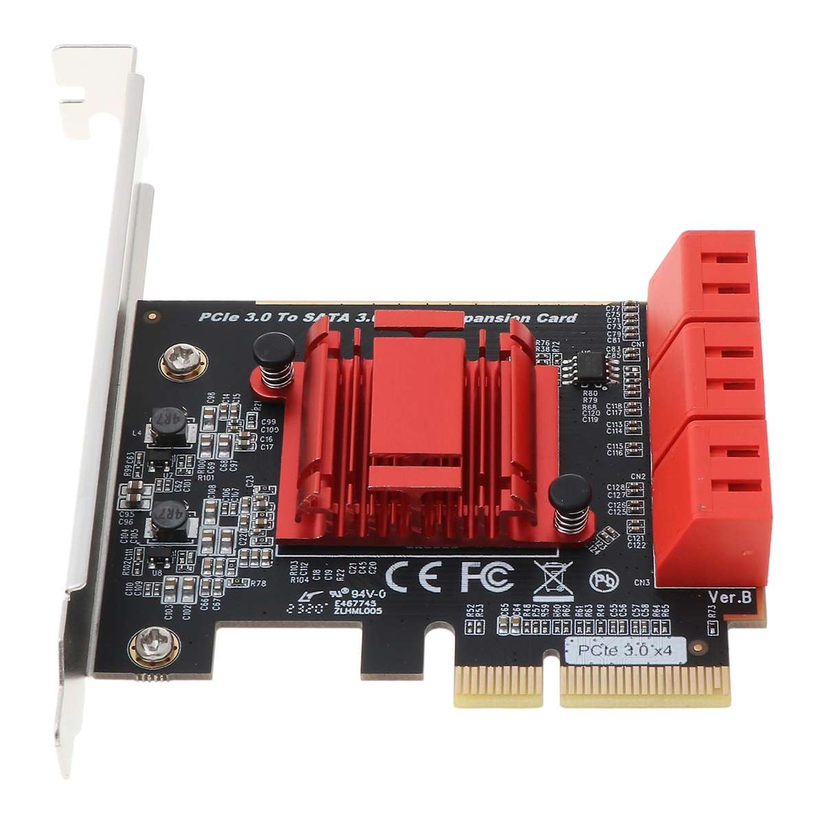 6 Port SATA III 6Gbps PCIe x4 Add-On / Expansion Card with Low Profile Bracket