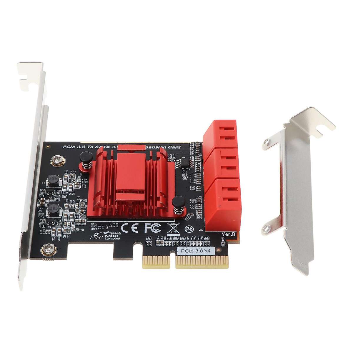 6 Port SATA III 6Gbps PCIe x4 Add-On / Expansion Card with Low Profile Bracket