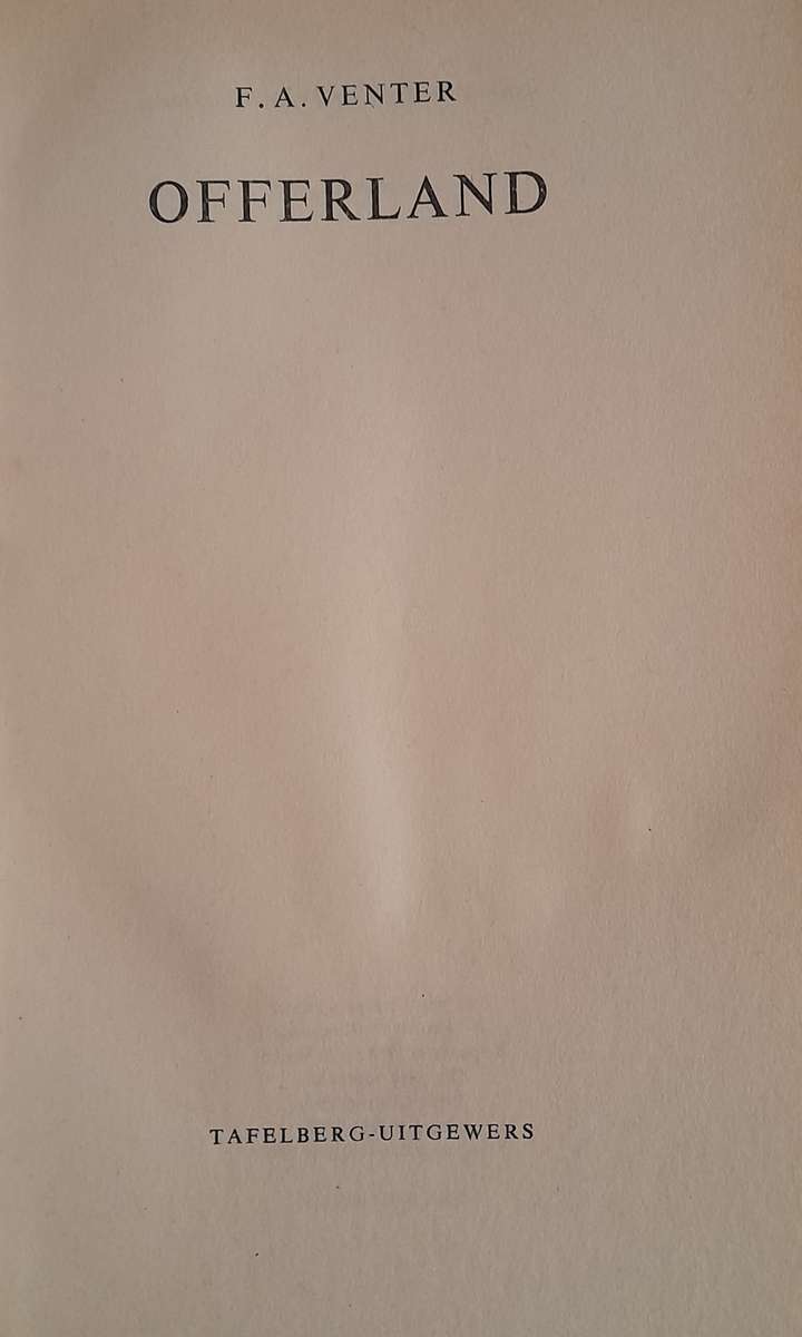 F.A. Venter - set of five books