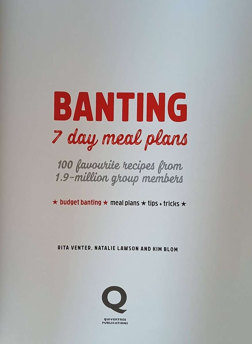 BANTING - 7 day meal plans