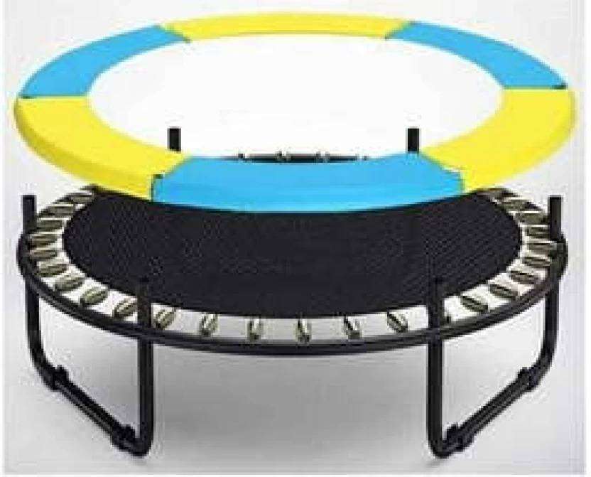 Kids' Outdoor Trampoline with Safety Net  Yellow and Blue Home Playground