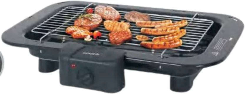 2200W Large Electric Barbecue Grill  Rib Roaster Design, Adjustable Heat, Smoke-Free Indoor & Outdo