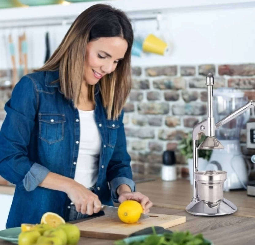 Heavy-Duty Hand Press Juicer  Manual, Commercial-Grade Orange & Citrus Juicer, Stainless Steel