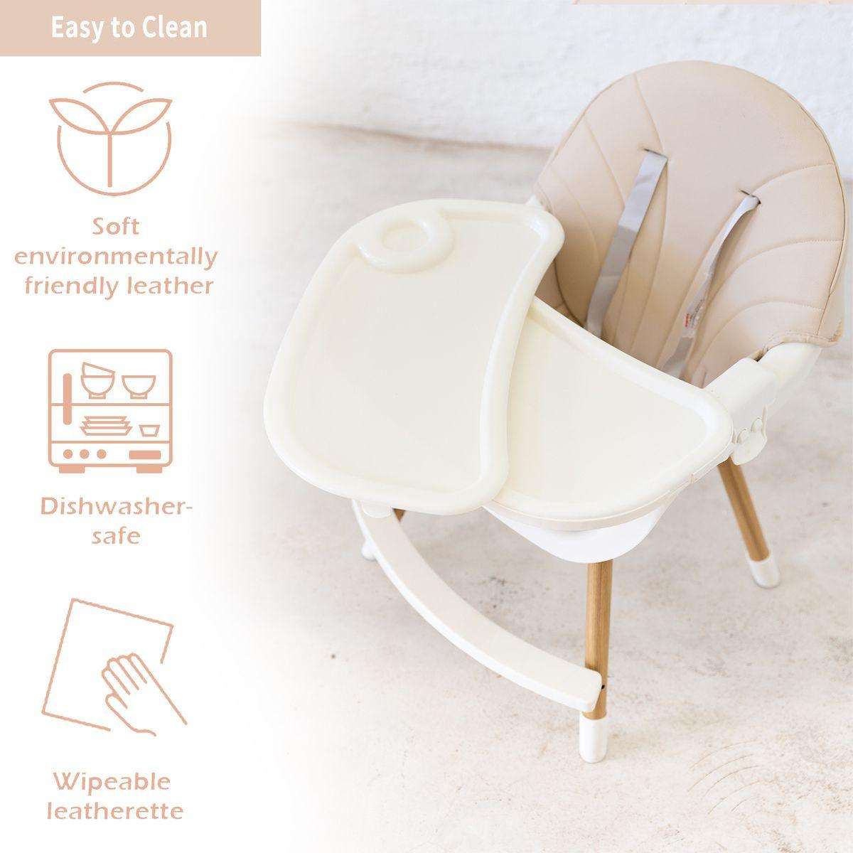 BabyWombWorld 2-in-1 Convertible Baby High Feeding Chair with Tray
