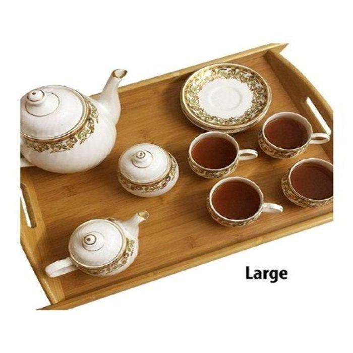 Wooden Bamboo Servings Tray Set of 3
