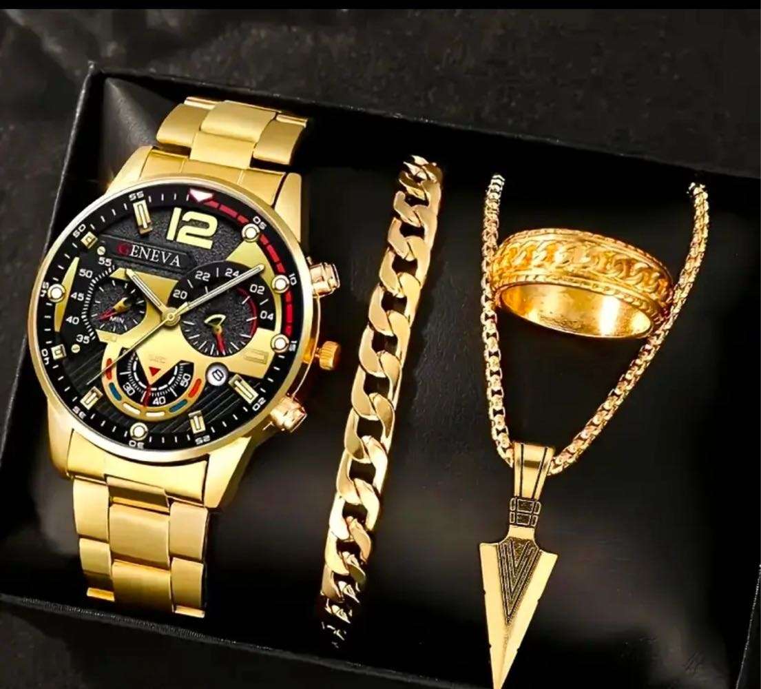 Watch and bracelet 4 piece set