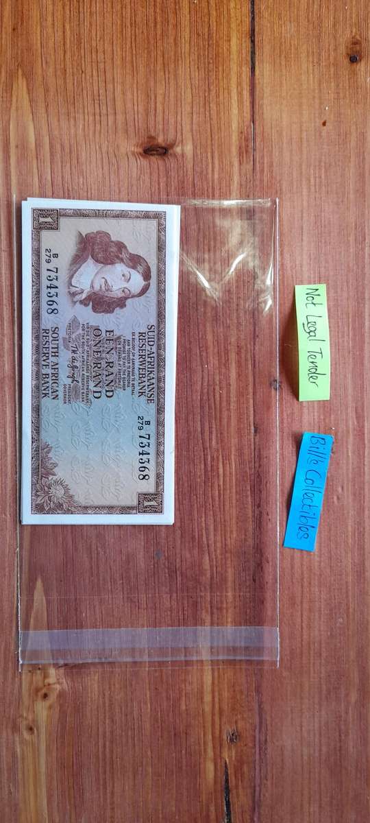 Great Condition South African TW de Jongh R1 Banknotes in Sequence.