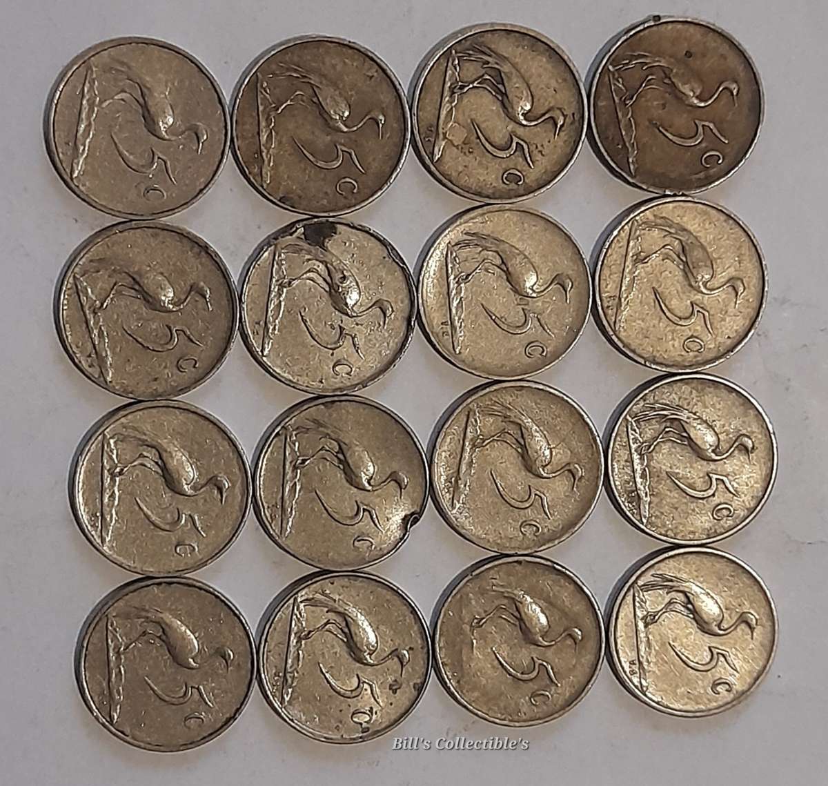 SOUTH AFRICAN PRESIDENTIAL 5 CENT COIN LOT .