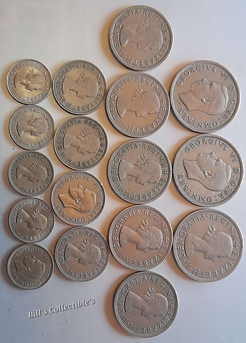 British Half Crowns , Shillings and 6Pence 1 Bid Takes All .
