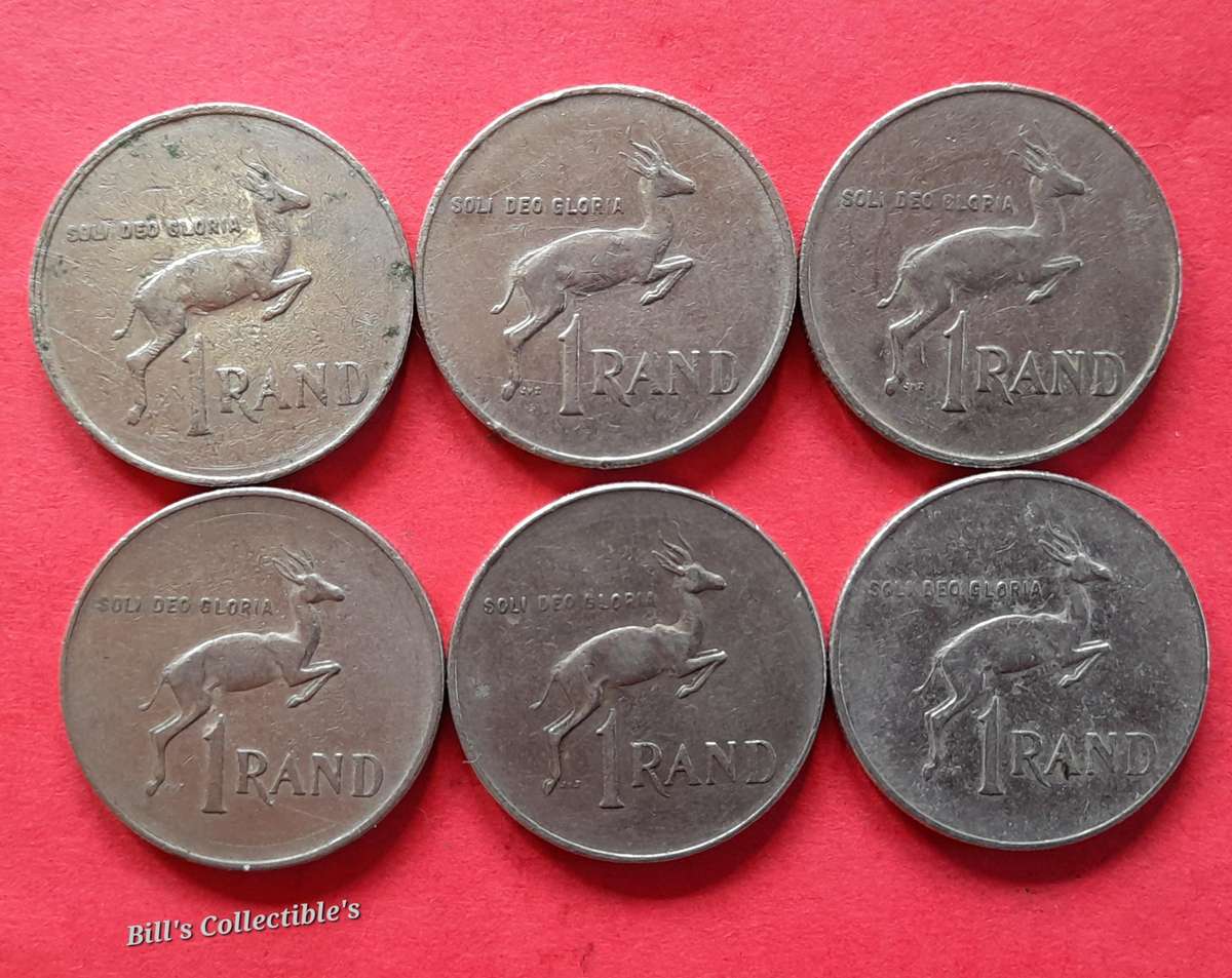South African R1 Coins . ( nickel)